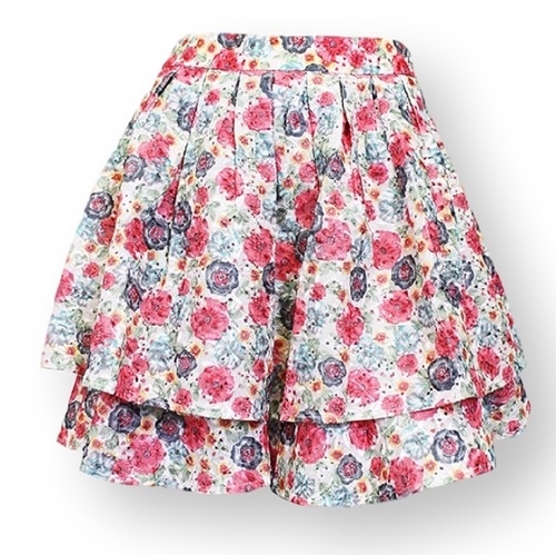 Fumblin'+Foe+Women's+Mini+Skirt+Double+Ruffle+Floral1